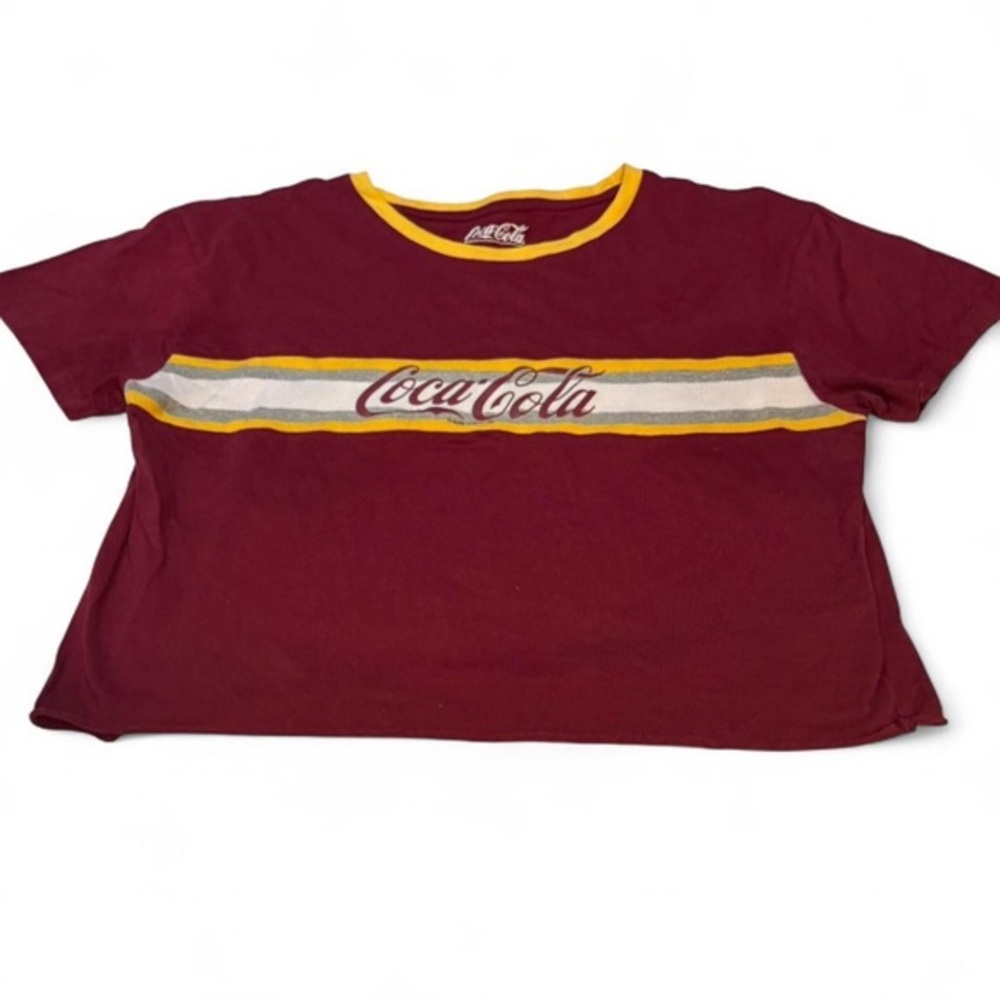 Coca Cola Youth Burgundy and Yellow Tee